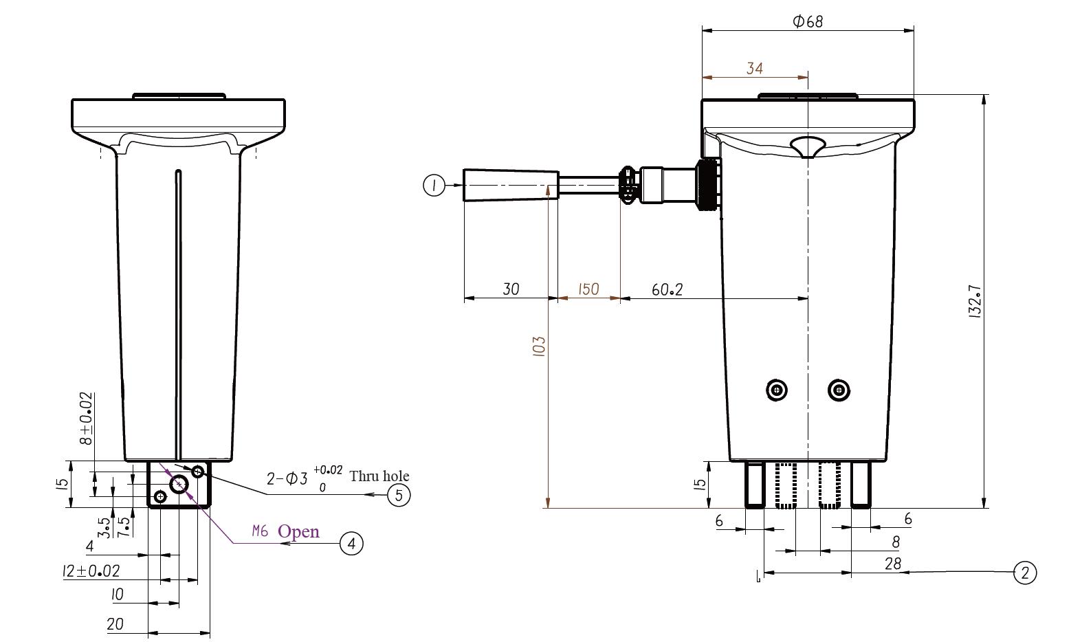 1 Diagrama de instalación Pinza de robot industrial Z-EFG-R