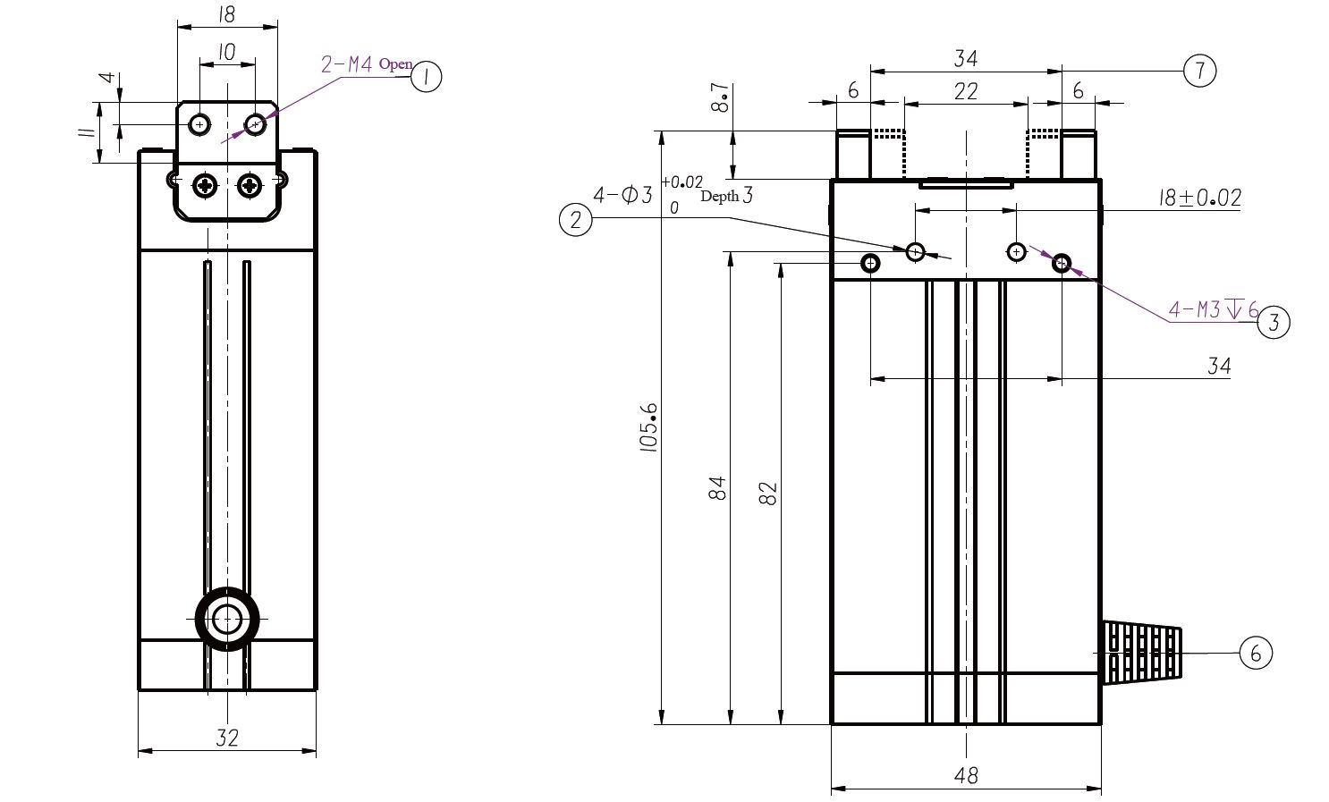 1 Z-EFG-12 uppsetningar skýringarmynd Industrial Robot Gripper