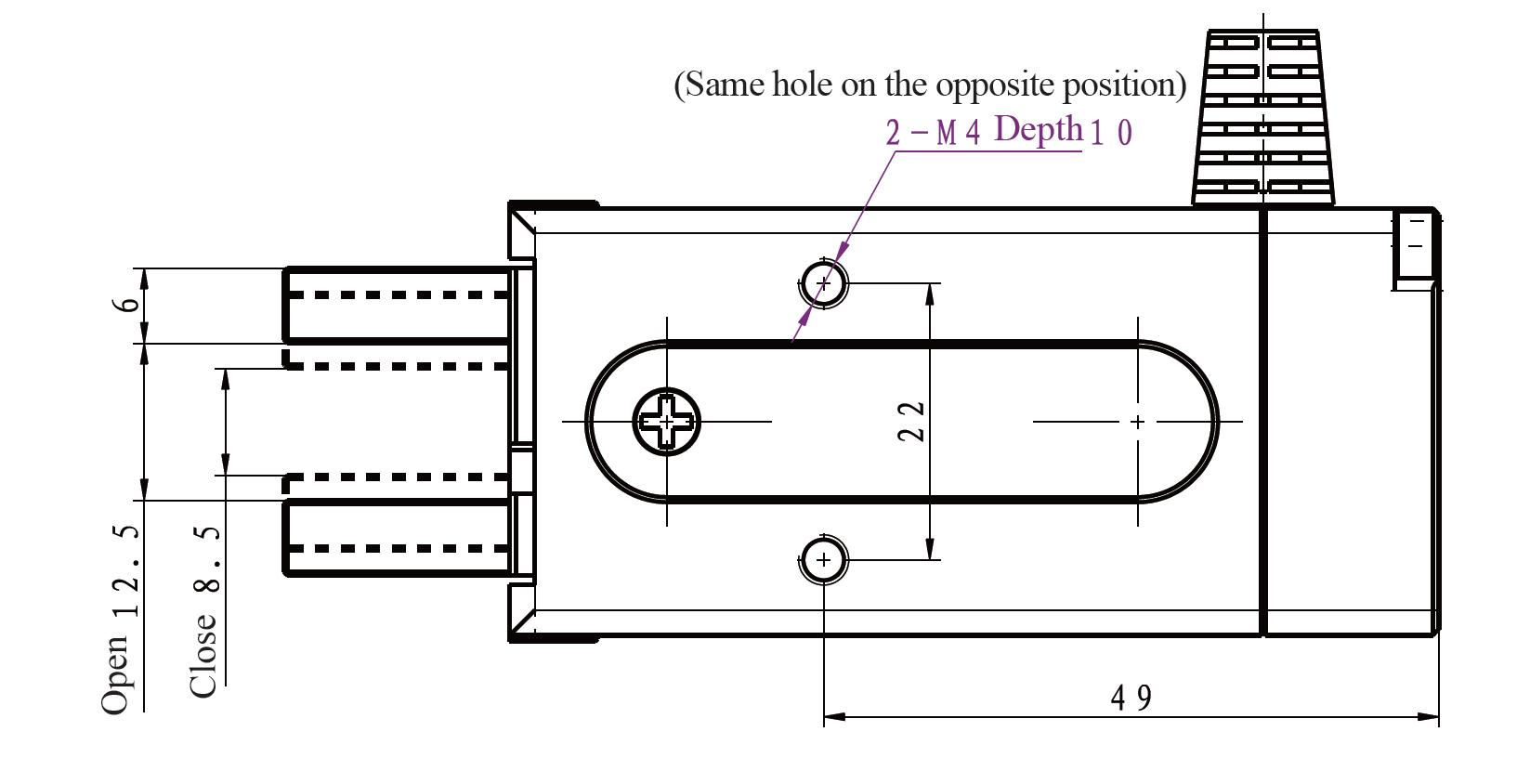2 Diagrama de instalación Pinza de robot industrial