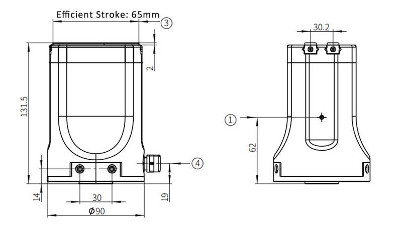 65mm electric gripper size