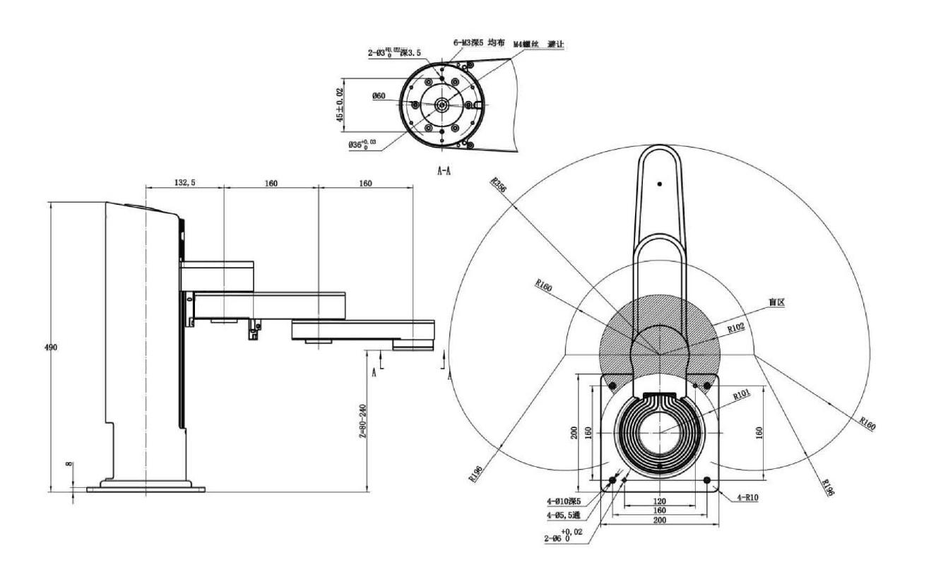 Range of Motion lan Ukuran 1632 Robot Kolaboratif