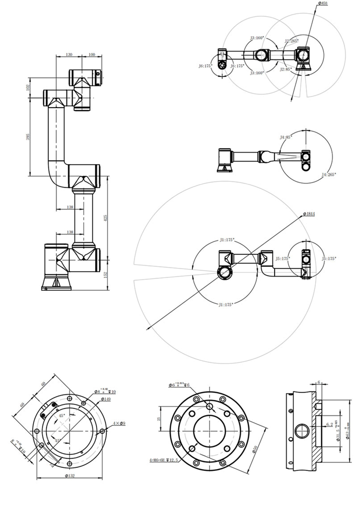 Zakres i rozmiar robota S922