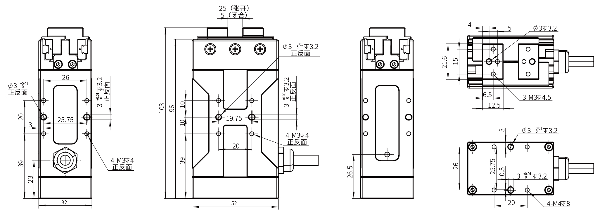 Z-EFG-20F Kolaborasi Robot Gripper