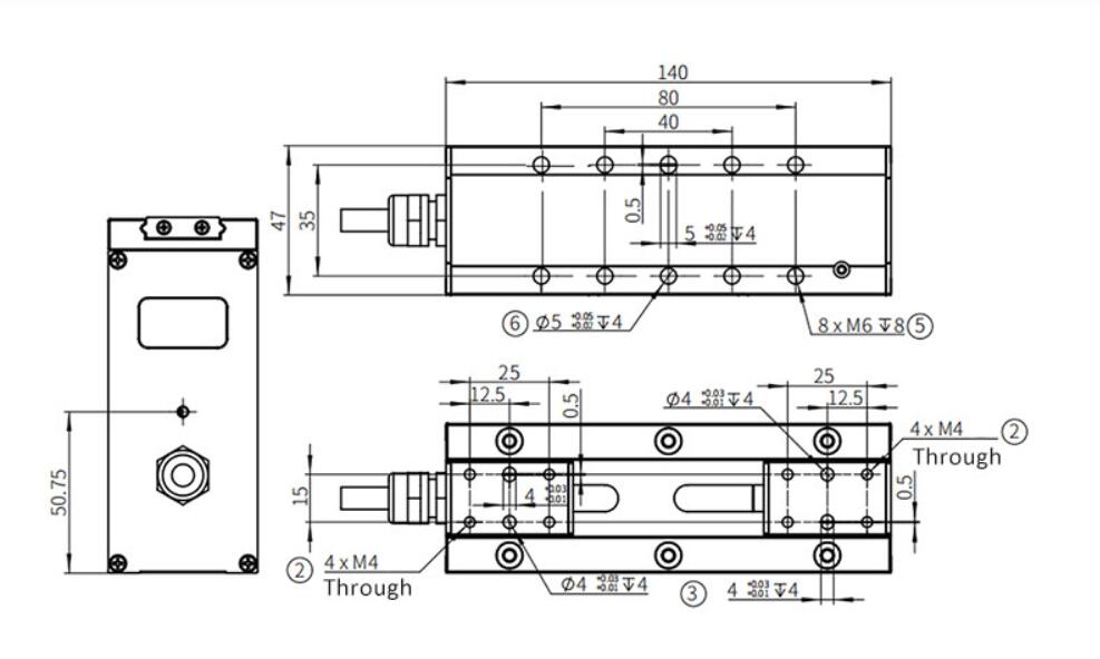 Abmessungen des elektrischen Greifers Z-EFG 60-150