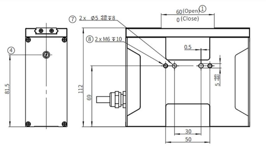 Kích thước kẹp điện Z-EFG 60-150