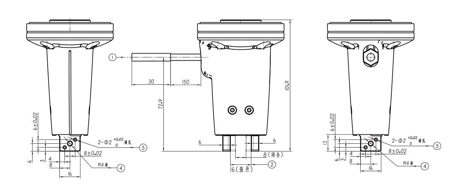 Z-EFG-F Elkarlaneko Robot Gripper