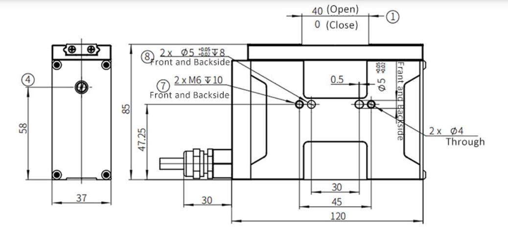 pinza eléctrica de brazo robot